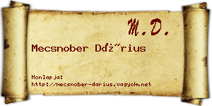 Mecsnober Dárius névjegykártya